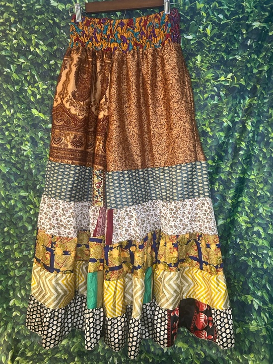 POL Pants - POL Multicolor Patchwork Wide-Leg ankle pants with Smocked Waist